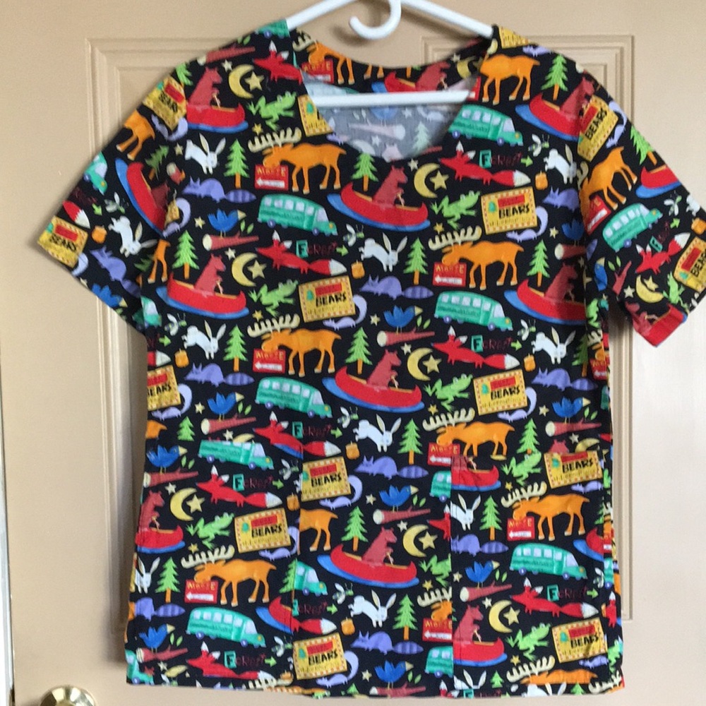 Scrub Top - Custom made with Moose